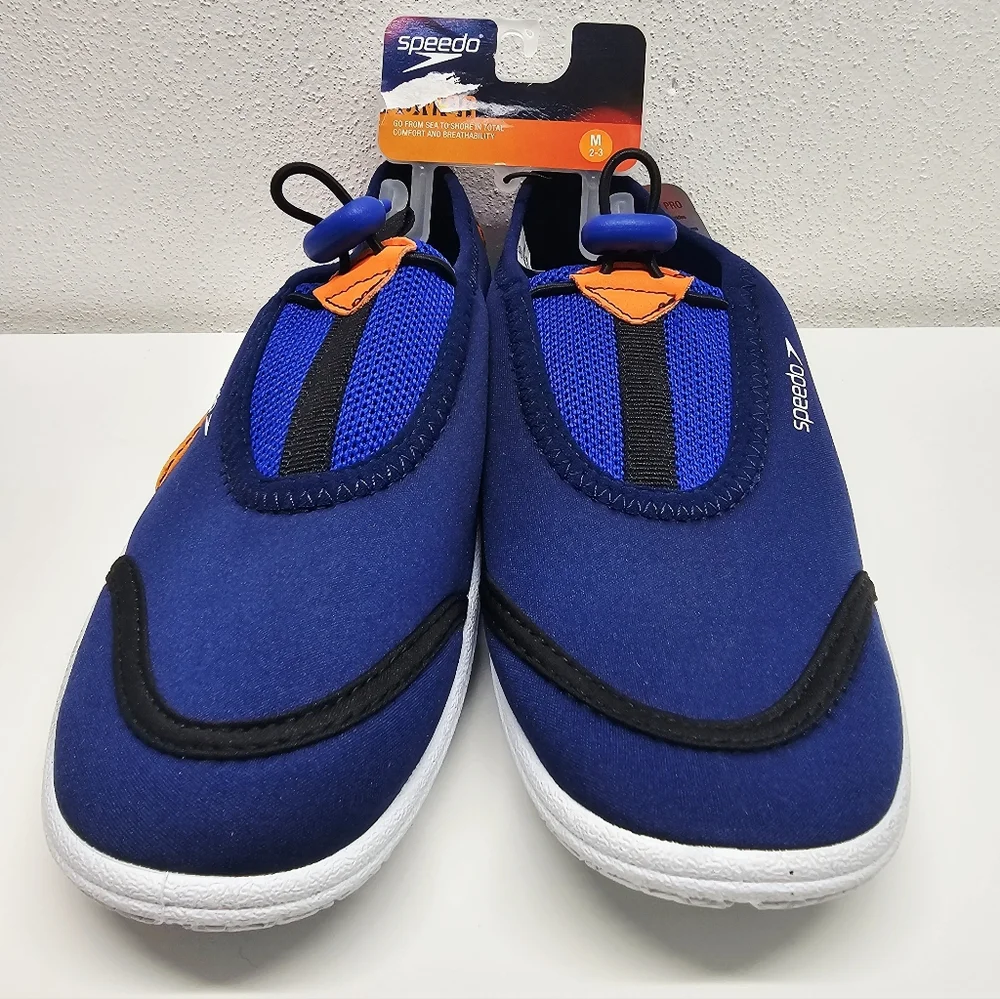 Speedo Junior Surfwalker Shoes - Black/Orange/Blue M